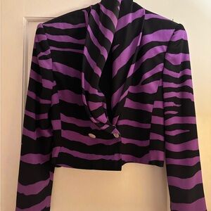 Vintage Genny Purple and Black Striped Blazer